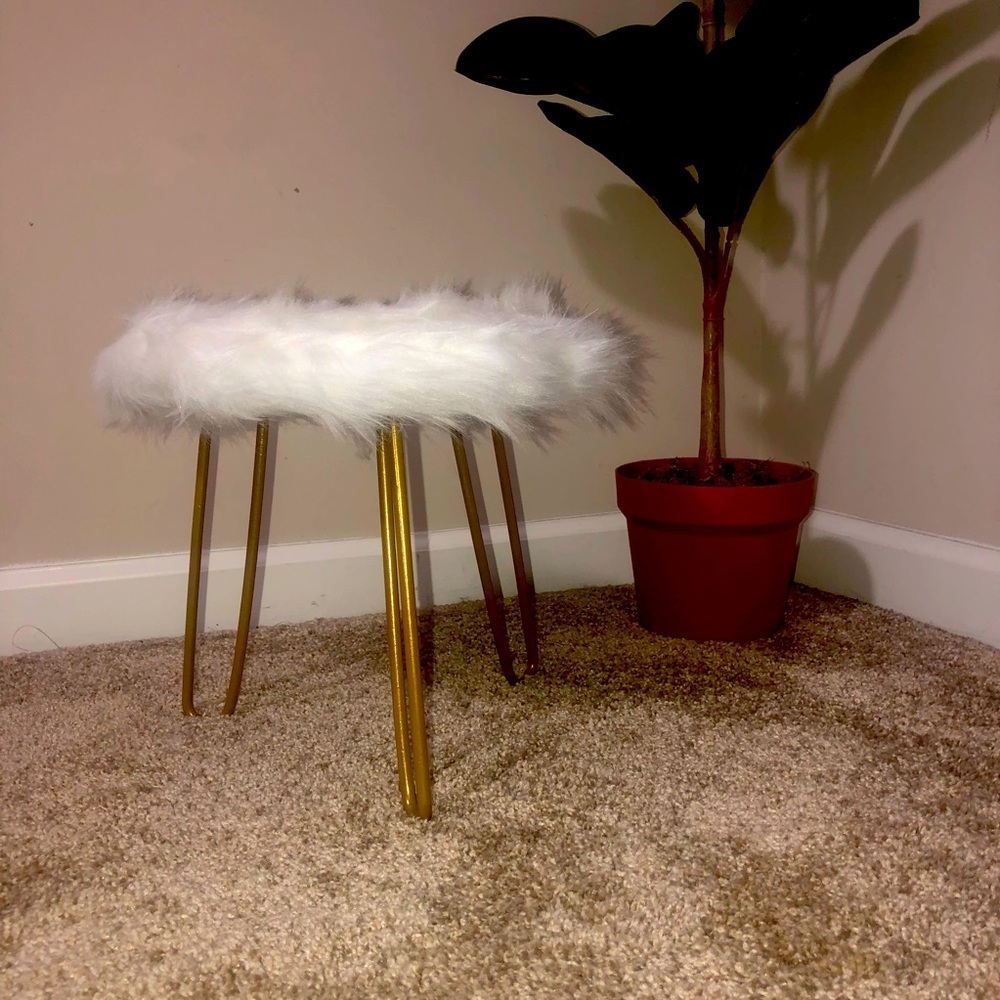 Faux Fur Stool